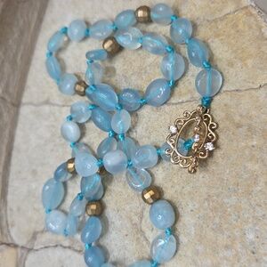 Blue aquamarine necklace